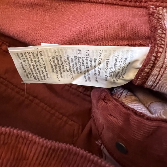 Madewell Cali Demi-Boot Jeans Corduroy Button-Fly High Rise Size 25 M0602 Rust - Picture 10 of 13